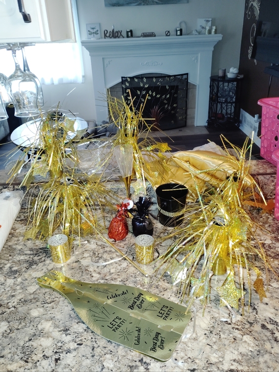 None Other - Gold Party Table Centerpiece Decorations - Celebration Set